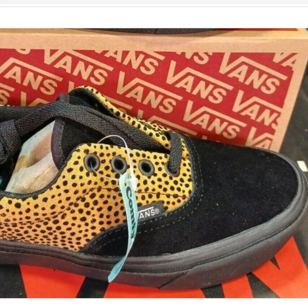 Vans Comfycush Era Tiny Cheetah Black Suede Shoes Mens 3.5/Women's 5 VN0A3WM9VWS